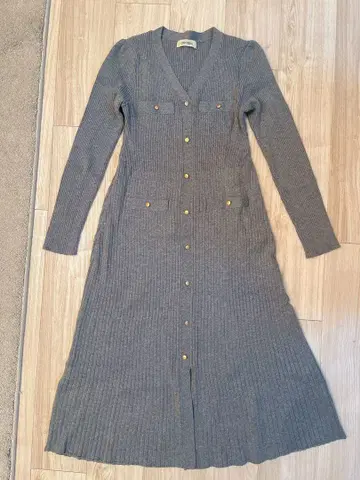 코코딜 포켓 리브 원피스 그레이