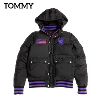 타미힐피거 다운 자켓 나일론 자유의 여신 자수 워셔블