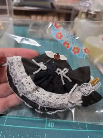 미니 브라이스용 Blythe 아웃핏 블랙 화이트 레이스 드레스