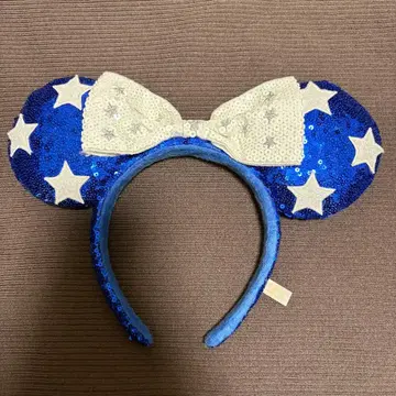 파란 스팽글 머리띠 별 리본 포함