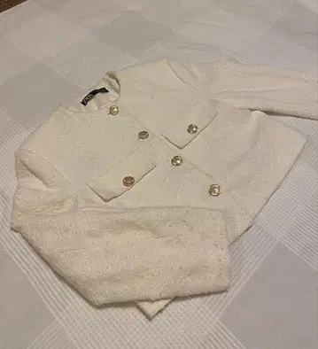 ZARA 화이트 노카라 자켓 M