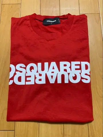 DSQUARED2 로고 프린트 T셔츠 L 사이즈 빨간색