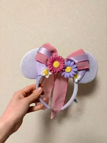 미키 모양 꽃 장식 머리띠