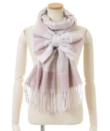 LIZLISA 체크 리본 머플러