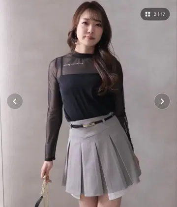 립서비스 플리츠 스커트 M