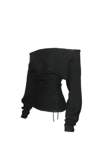 theredthread S sequin offshoulder knit b