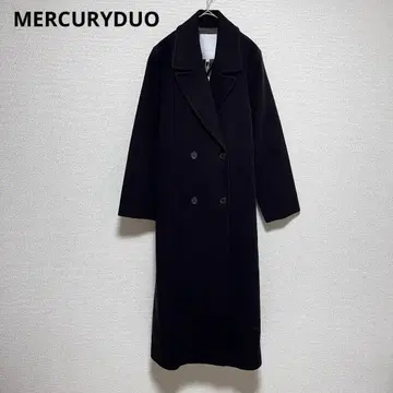 머큐리 듀오 울 체스터 코트 롱 코트 더블 브라운
