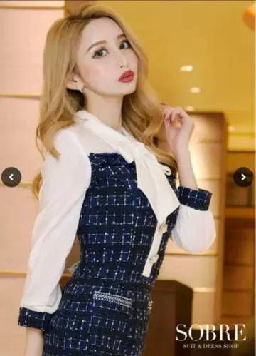 SOBRE 숄카라 트위드 원피스