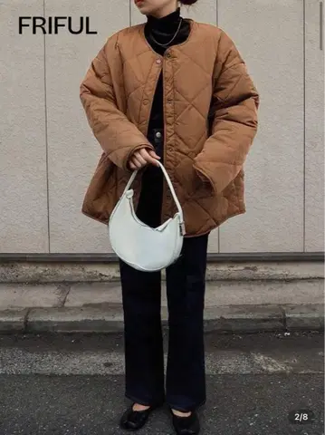 브라운 퀼팅 자켓