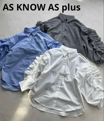AS KNOW AS plus 신 프릴 디자인 셔츠 미사용 새상품 택 포함