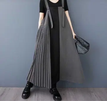 살로펫 여성용 플리츠 사이드 플리츠 살로펫 원피스