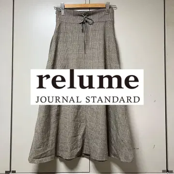 레리움 저널 스탠다드 체크 스트레치 레이스업 롱 스커트