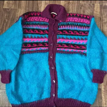 60s 70s 빈티지 모헤어 울 니트 스웨터 가디건 레어