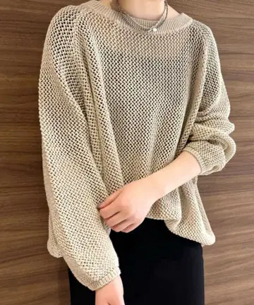 plage 오픈워크 패턴 니트