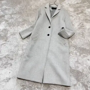 새상품급 에스트네이션 울 체스터 코트 롱 코트 그레이 36