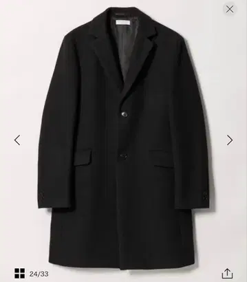 BEAUTY&YOUTH PE 멜톤 체스터 코트 블랙 XL