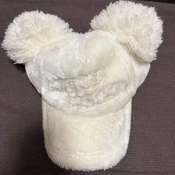 미키마우스풍 화이트 퍼 캡