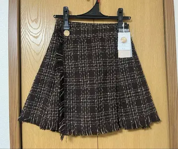 택 포함 미사용 새상품 리젝시 트위드 랩 미니 스커트