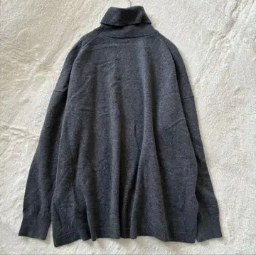 쿠리하라 하루미 니트 터틀넥 캐시미어 혼방 그레이