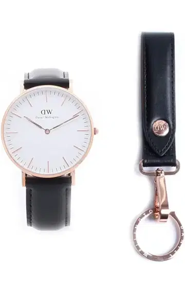[ 새상품 ] 다니엘 웰링턴 손목시계 키링 세트 36mm 로즈 골드