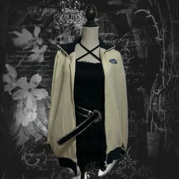 트랙 자켓 아이보리 네이비 캐주얼 구제 의류 저지