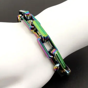 레인보우 체인 팔찌 심플