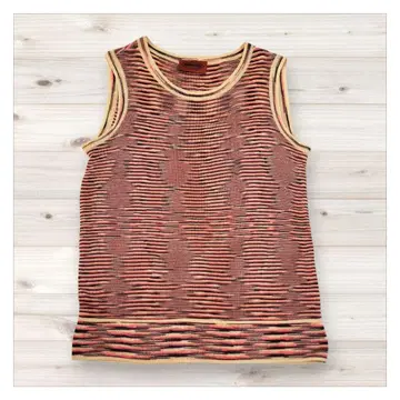 미쏘니 MISSONI 보더 무늬 슬리브리스 니트