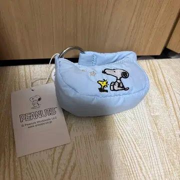 스누피 코인 케이스 스카이블루 소품함 카라비너 미사용 새상품 plaza