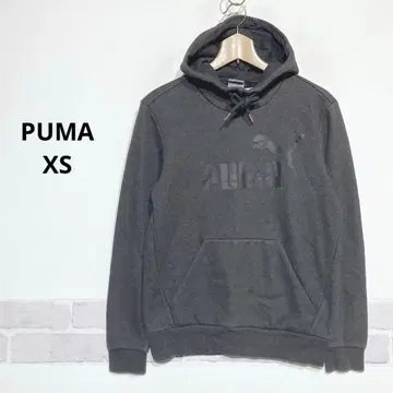PUMA 다크 그레이 후드티 속기모 로고 프린트 XS 사이즈 i951