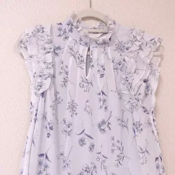 LILLIAN CARAT 전개 프린트 티어드 원피스 블루