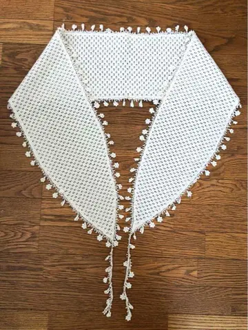 작은 꽃 레이스 코튼 니트 숄