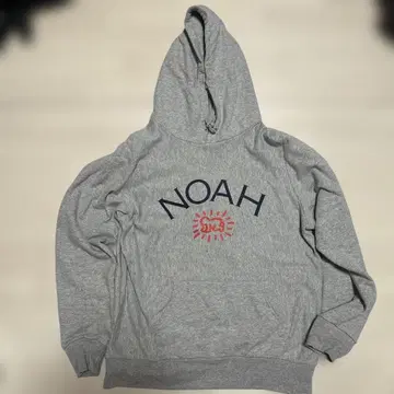 레어! NOAH x 키스 해링 콜라보 그레이 후드 부착 후드티 L