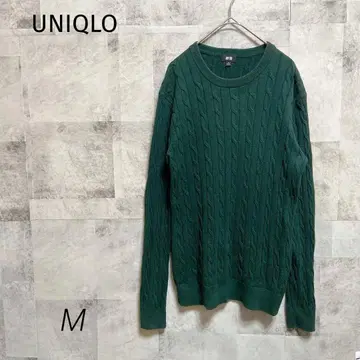 UNIQLO 유니클로 [ M ] 스웨터 케이블 니트 캐시미어 혼방 크루넥
