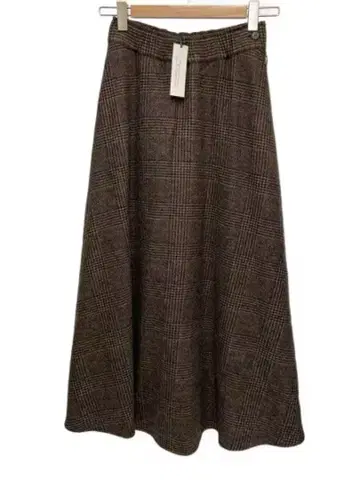 허그아워 울 체크 서큘러 스커트 브라운 사이즈 2 새상품