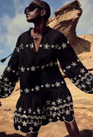 H&M 영국 자수 튜닉 원피스 XS 새상품