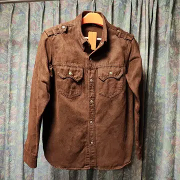 Edwin 브라운 웨스턴 스웨이드풍 긴팔 셔츠