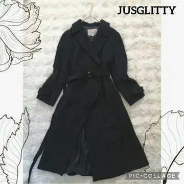 새상품급 JUSGLITTY 저스길리티 벨트 울 롱 코트