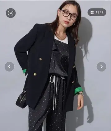 Arpege Story W 버튼 테일러드 자켓 네이비