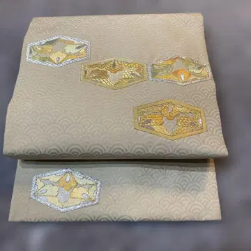 나고야 오비 일본 자수 비늘 무늬 바탕