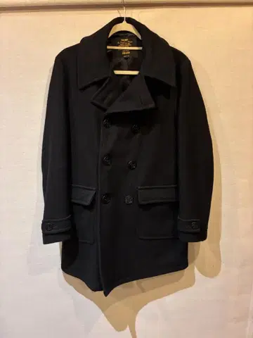 FIDELITY 피델리티 울 롱 피코트 블랙 더블 브레스트