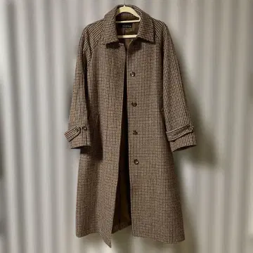 Green Label Relaxing 체크 무늬 롱 코트 36