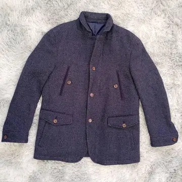 23구 HOMME 남성용 울 코트 L 네이비 색 방한