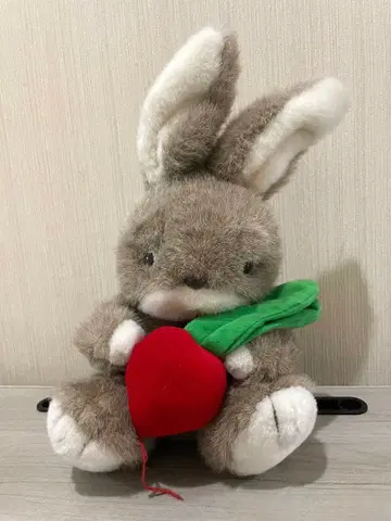 오오이케 토끼 봉제 인형 빨간색 순무 쇼와 레트로