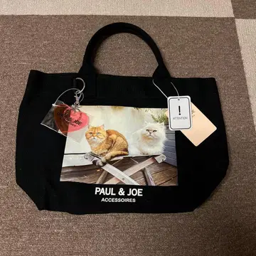 폴앤조 고양이 프린트 토트백 블랙