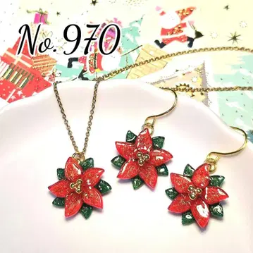 [ No.970 ] 포인세티아 귀걸이 목걸이 최대 10% 할인 무료배송