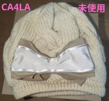 [ 미사용 ] CA4LA 카시라 리본 포함 니트 모자