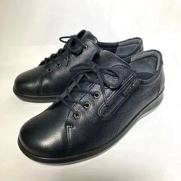 미사용급 아킬레스 솔보 워킹화 블랙 지퍼 23.5cm 가죽