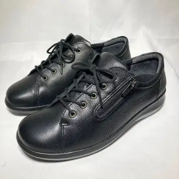 미사용급 아킬레스 솔보 워킹화 블랙 지퍼 23.5cm 가죽