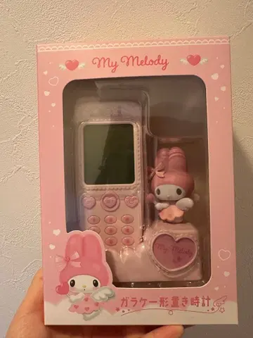 폴더폰 모양 탁상시계 마이멜로디 산리오 보증서 포함