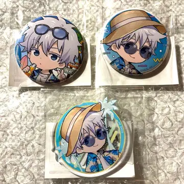 주술회전 고죠 사토루 마루쿠지 Aloha vibes 캔뱃지 아크링 키링